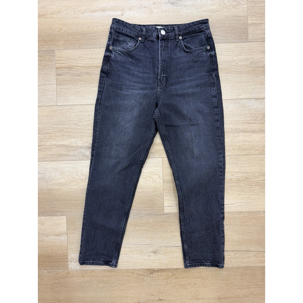 Zara Women's Size 10 Black Wash High Rise Straight Leg Jeans Denim EUR 42/Mex32